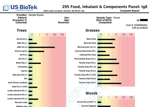 295 Food, Inhalant & Components IgE 1