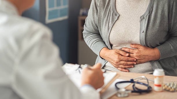 Stomach pain caused by small intestine bacterial overgrowth
