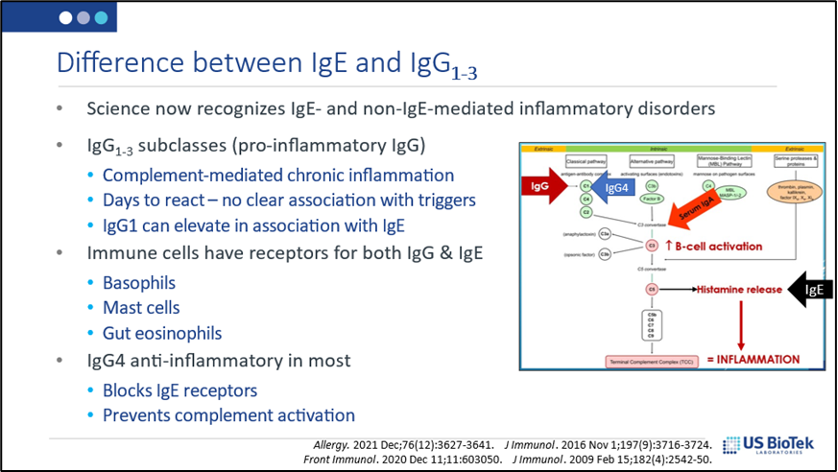 The Difference Between IgE and IgG1-3