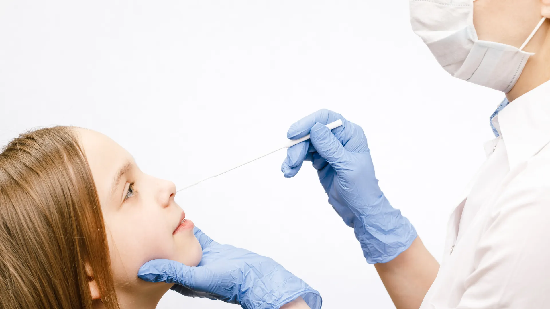 Child getting Nasal swab