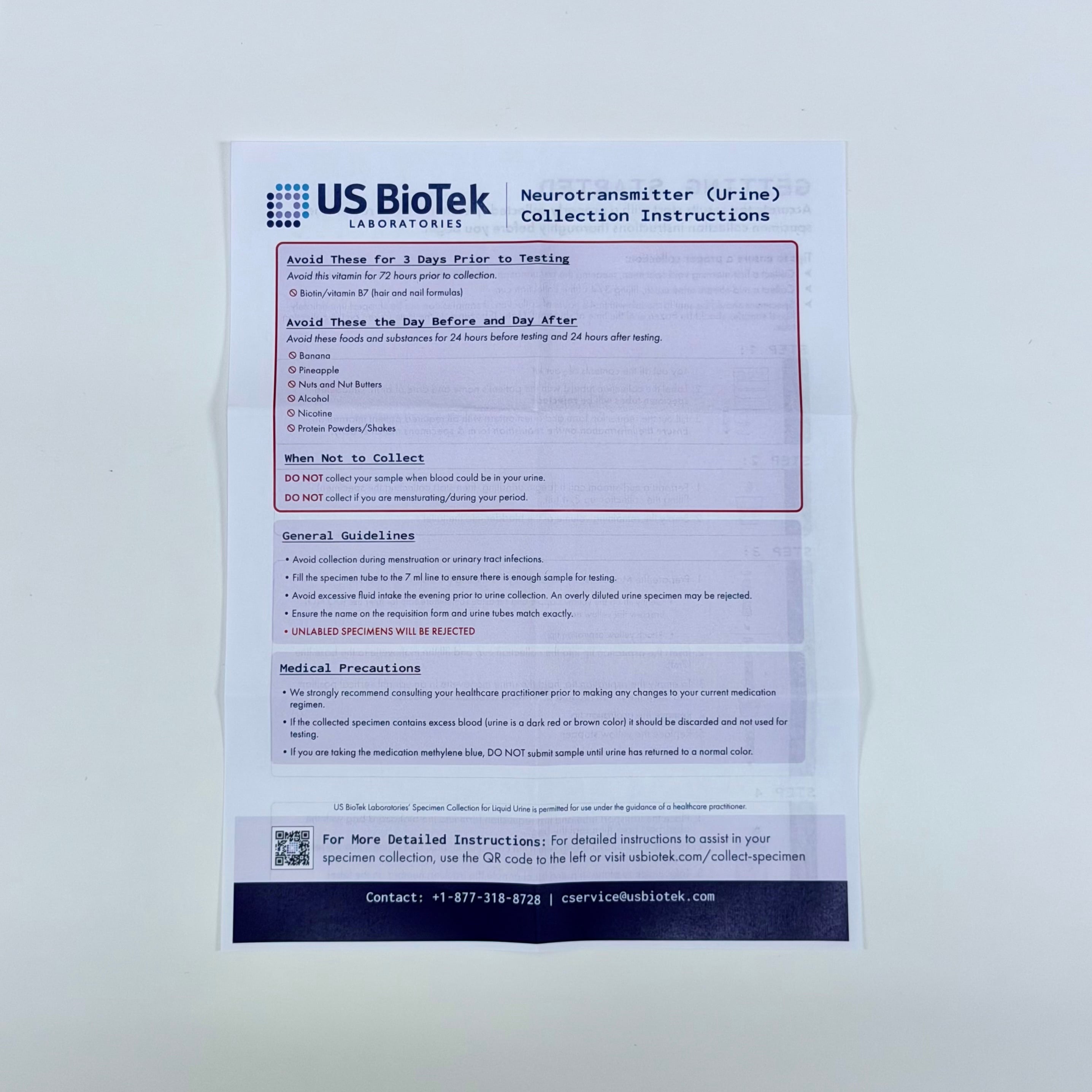 Neurotransmitters Liquid Urine Collection Instructions