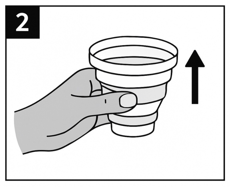 Step 2 unfold cup